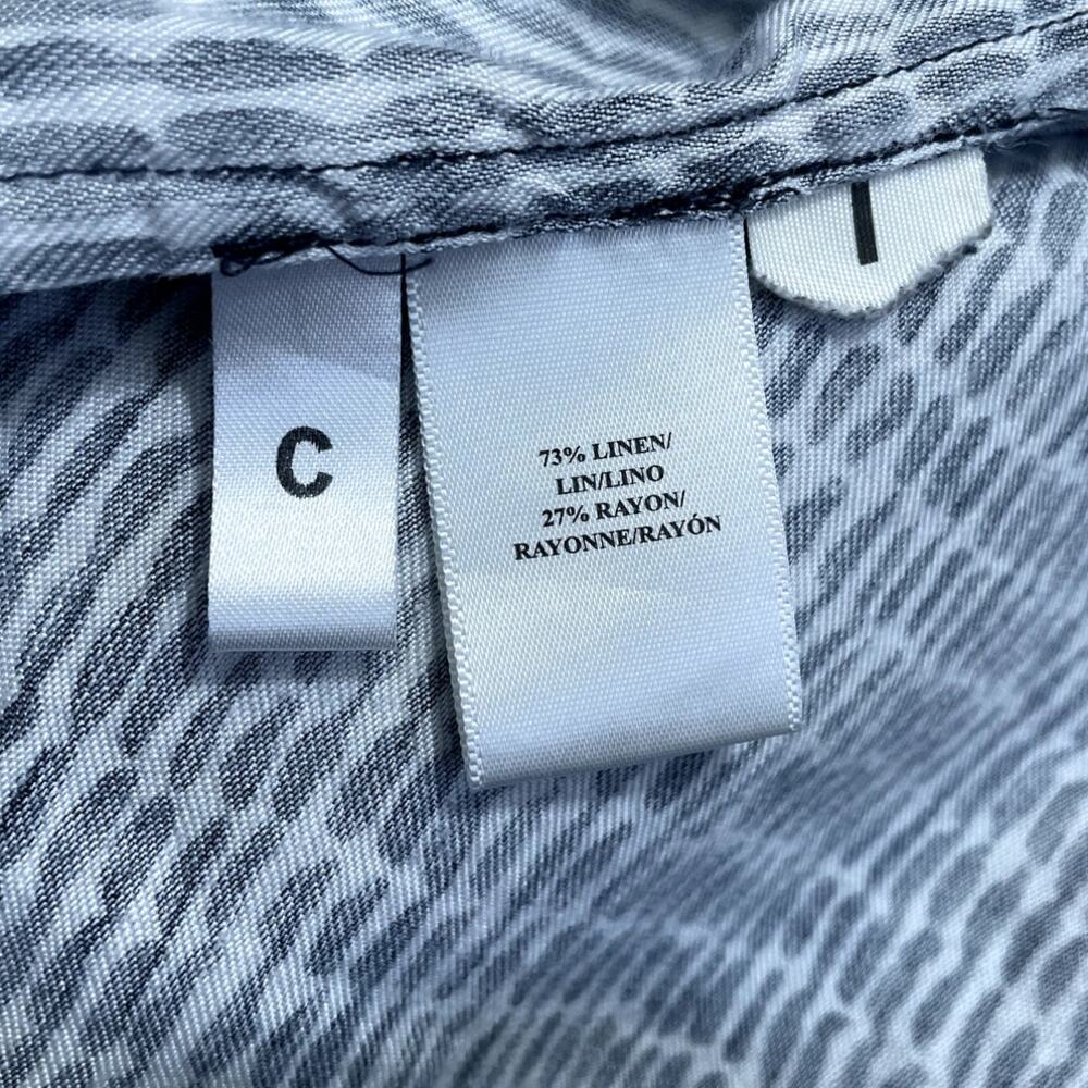 Ann Taylor Linen Rayon Button Front Shirt Dress Blue White Sz Small Classic Chic - Picture 12 of 12